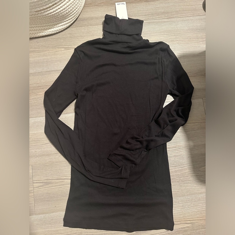 Splendid Black Womens Turtleneck Long Sleeve shirt xs nwt